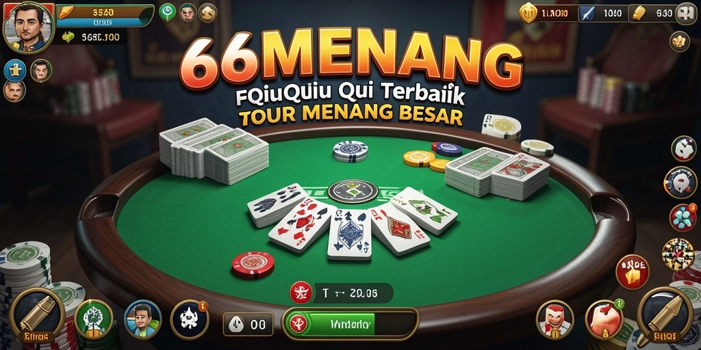 Tangkapan layar 66MENANG menampilkan gameplay QiuQiu yang seru.