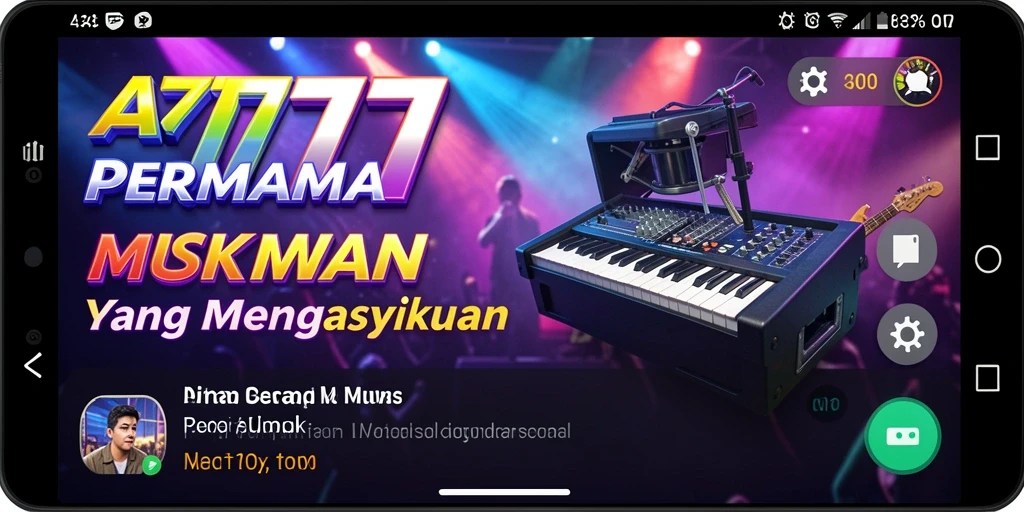 Tampilan gameplay A7777 dengan musik yang mengasyikkan.