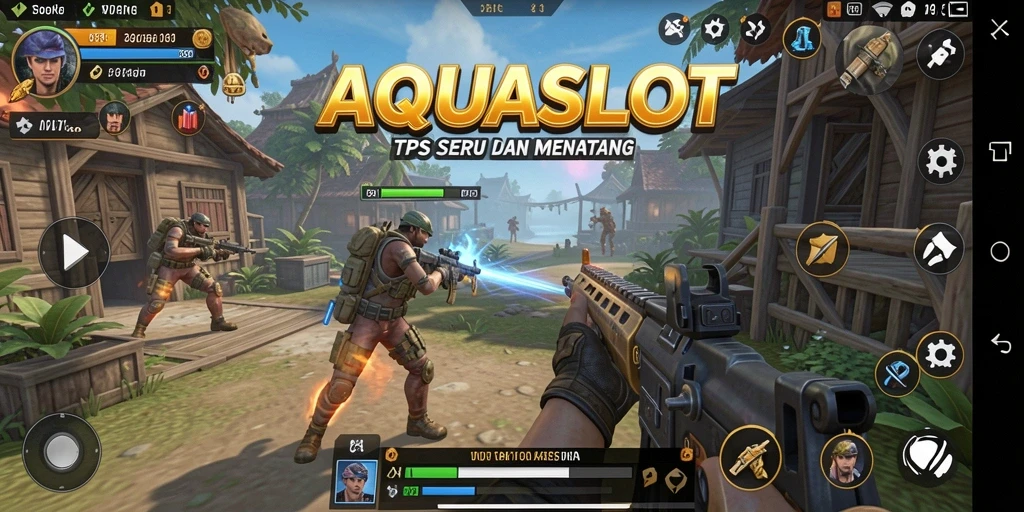Tampilan gameplay AQUASLOT yang penuh aksi dan strategi.