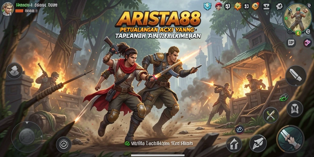 Tangkapan layar ARISTA88 menampilkan aksi seru dalam pertempuran epik.