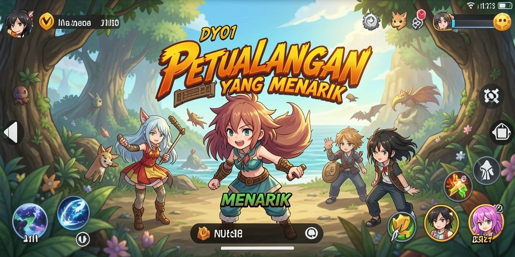 Tampilan gameplay DY01 yang penuh aksi dan karakter anime.