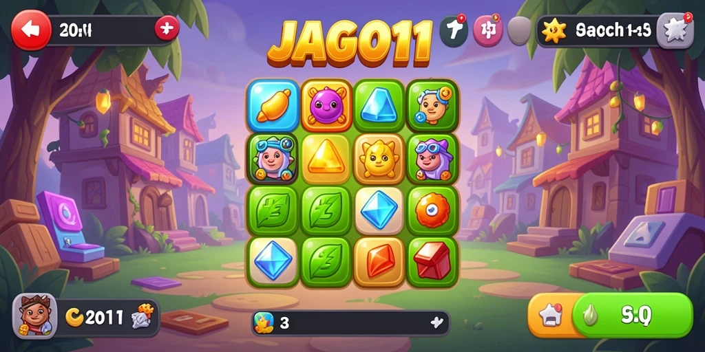 Gameplay seru JAGO11 dengan level Match-3 yang menantang.