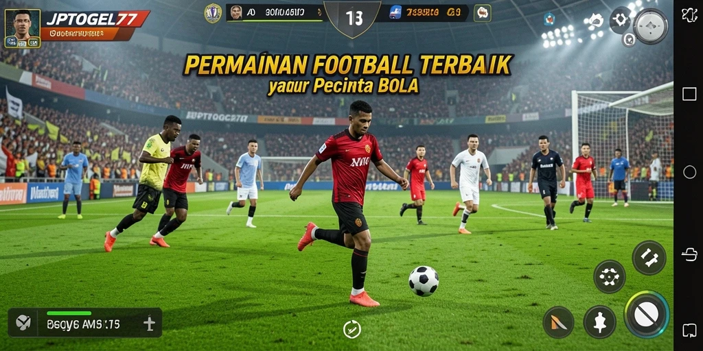 Screenshot gameplay <strong>JPTOGEL77</strong> dengan aksi seru pertandingan sepak bola.