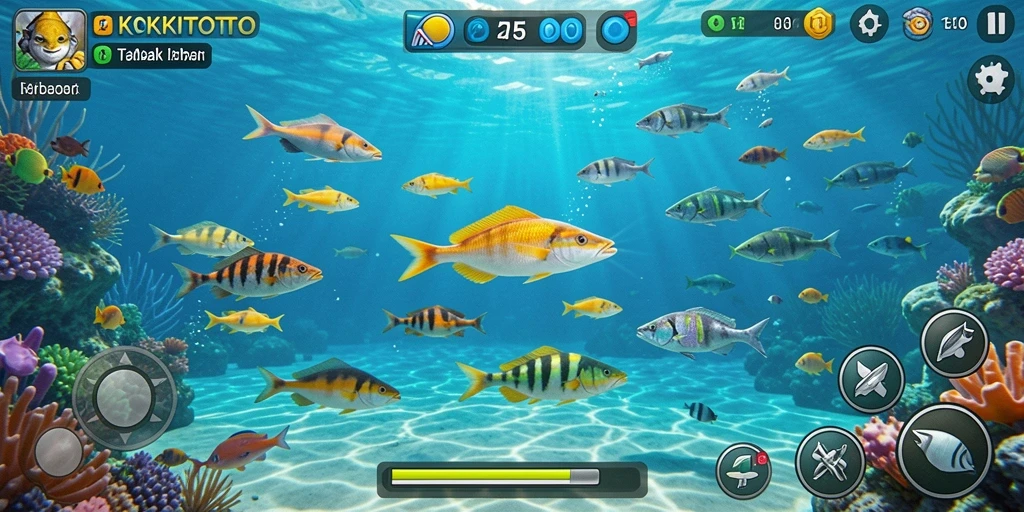 Screenshot KOKITOTO menampilkan aksi menembak ikan yang seru.