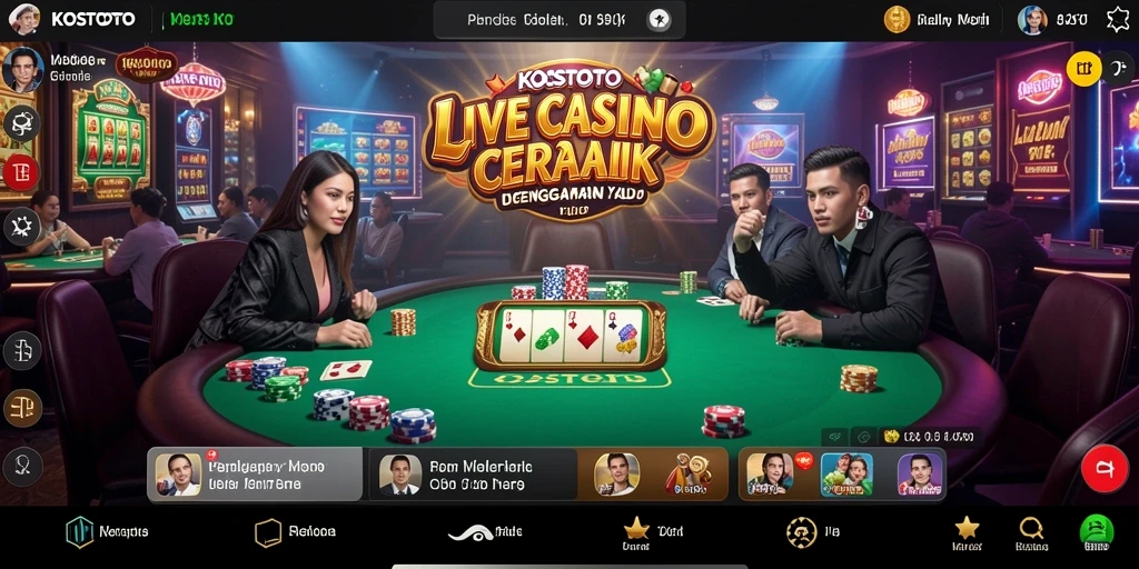 Tampilan gameplay KOSTOTO yang mendebarkan dalam suasana Live Casino.