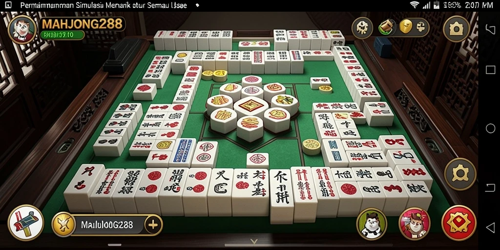 Tampilan gameplay MAHJONG288 dengan grafis menarik dan interaksi seru.