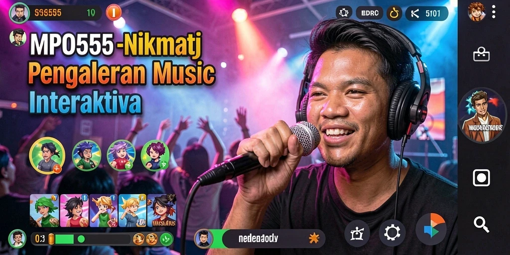 Tampilan gameplay MPO555 yang menarik dengan berbagai tantangan musik.