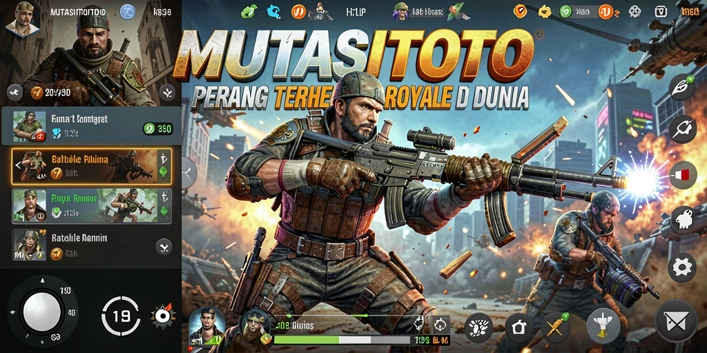 Gambaran gameplay seru di MUTASITOTO dalam pertarungan Battle Royale.