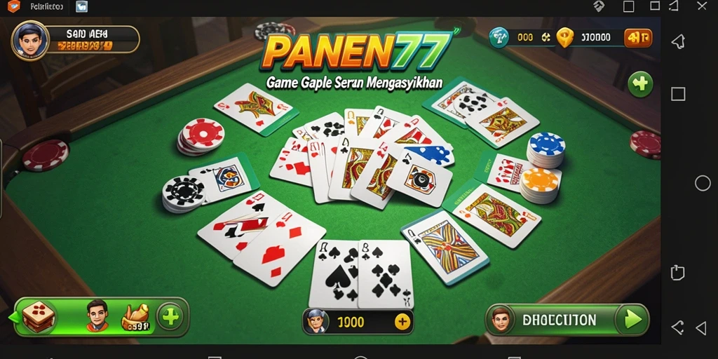 Tampilan gameplay seru di PANEN77 dengan fitur Gaple interaktif.