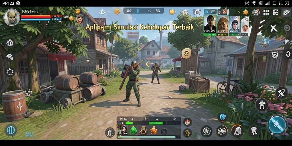Tangkapan layar gameplay PP123 menampilkan interaksi karakter yang menarik.