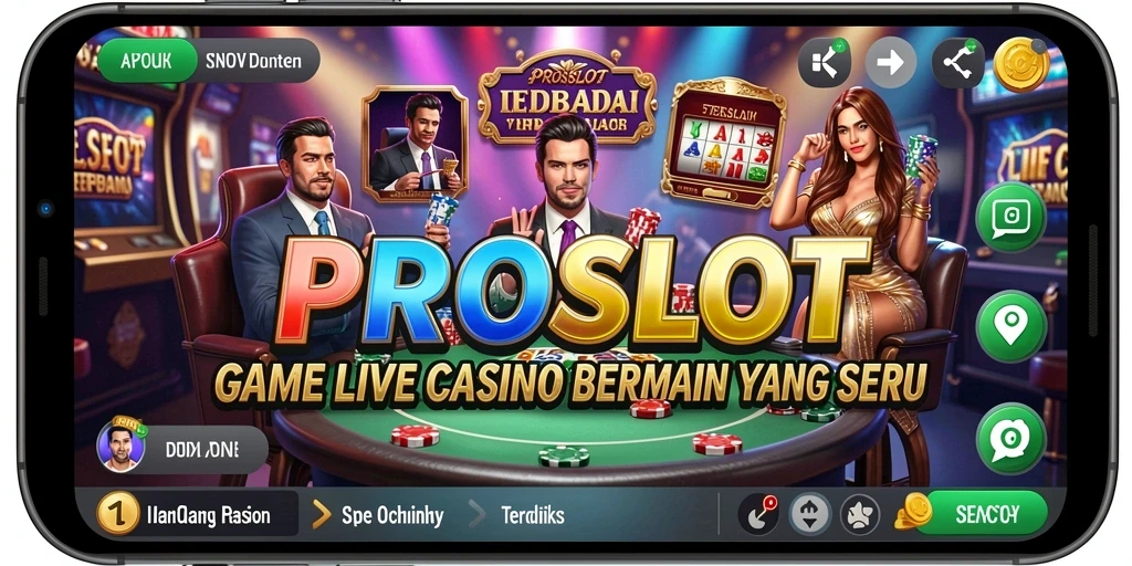 Tampilan gameplay seru di aplikasi Live Casino PROSLOT.