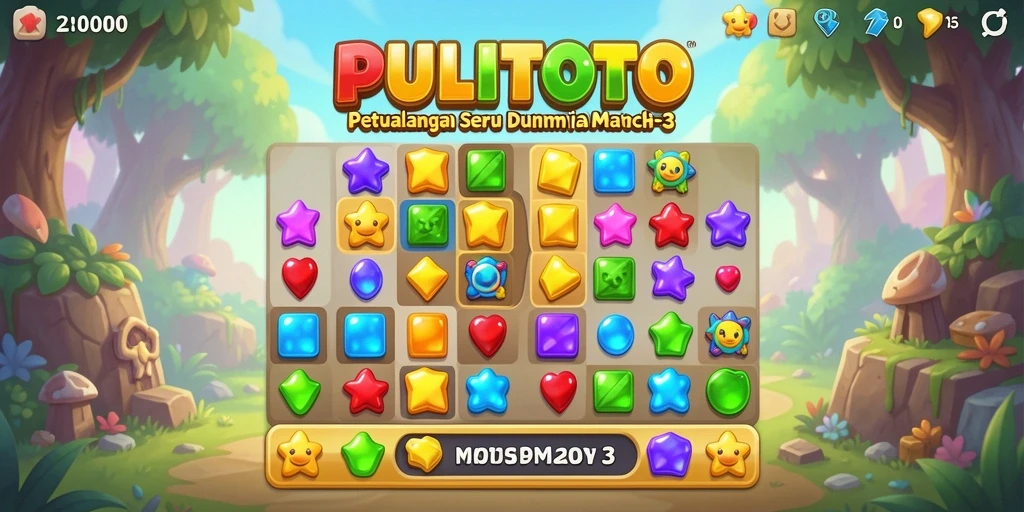 Tangkapan layar dari gameplay seru PULITOTO dalam kategori Match-3.