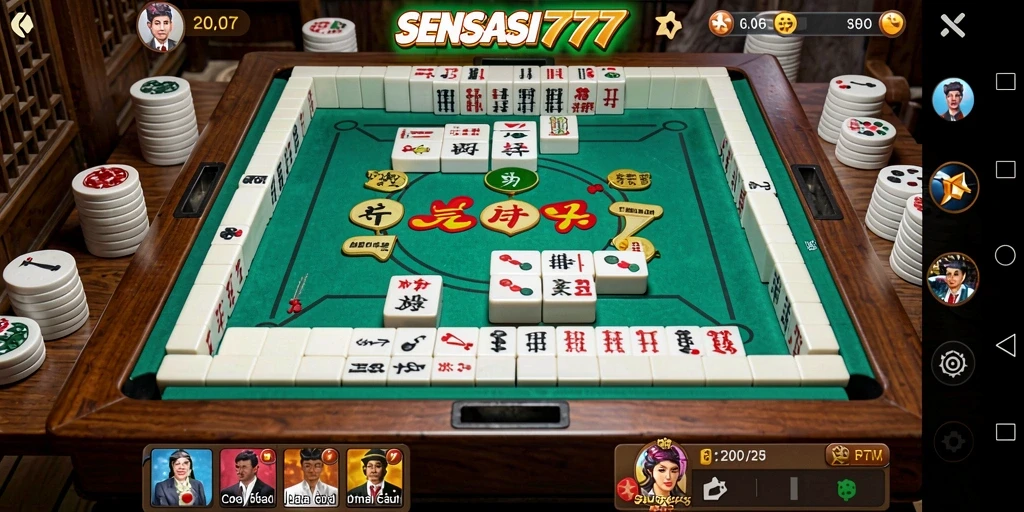 Tangkapan layar SENSASI777 menampilkan gameplay Mahjong yang menarik dan penuh tantangan.