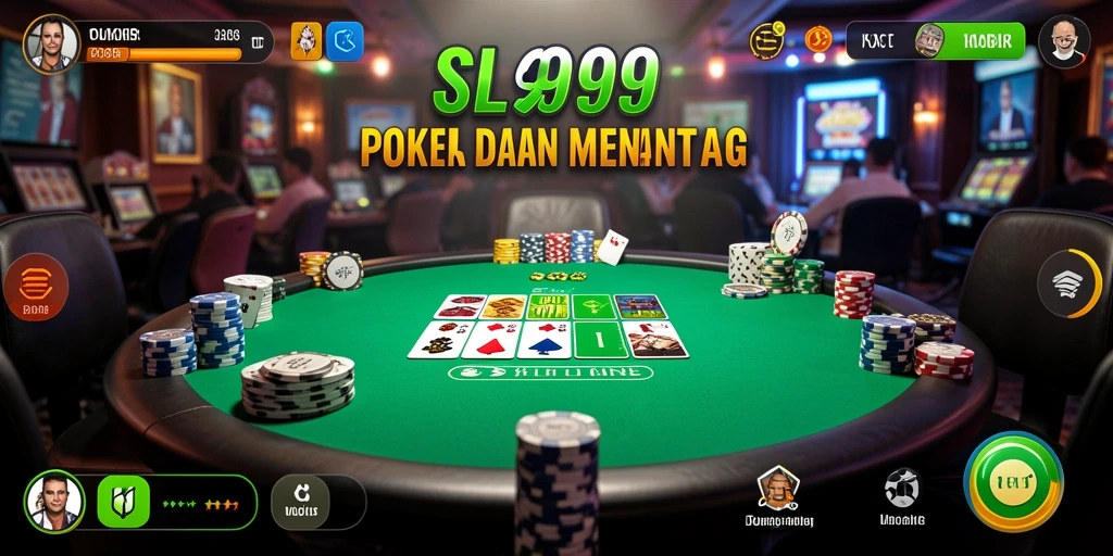 Screenshot utama SL999 menampilkan gameplay Poker yang seru.