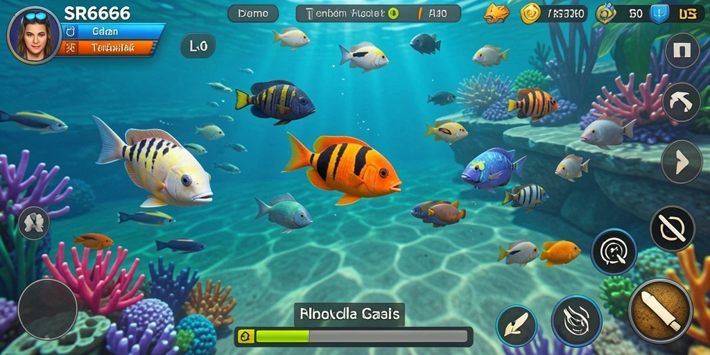 Tampilan gameplay seru dalam permainan Tembak Ikan SR6666.