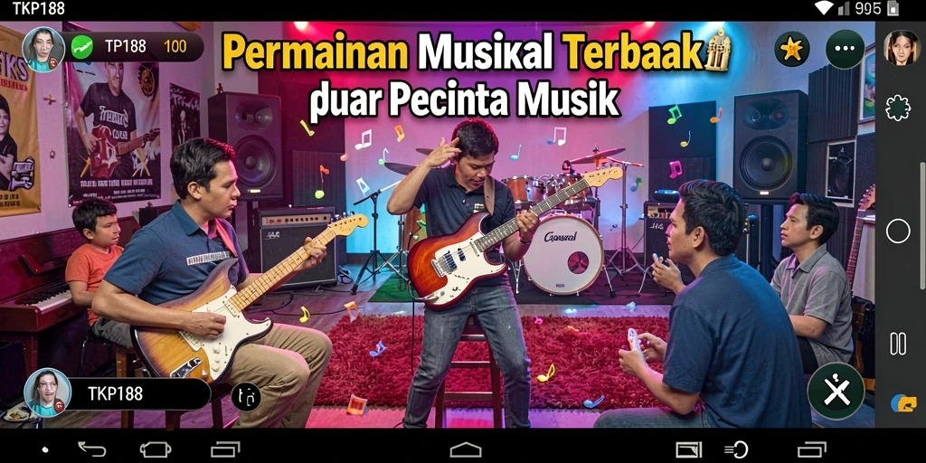 Tampilan gameplay interaktif di TKP188 untuk para pecinta musik.