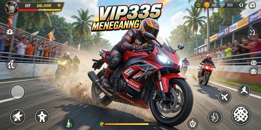 Screenshot VIP333 menampilkan aksi balapan motor yang mendebarkan.